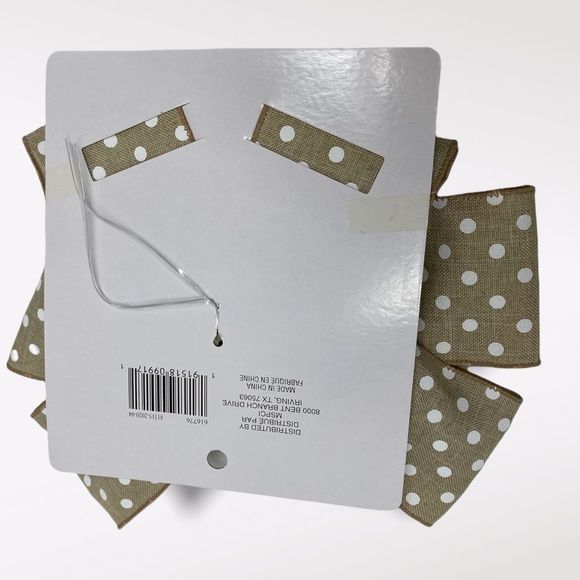 🆕 CELEBRATE IT | Tab and White Polka Dot Wired Bow - Picture 3 of 3